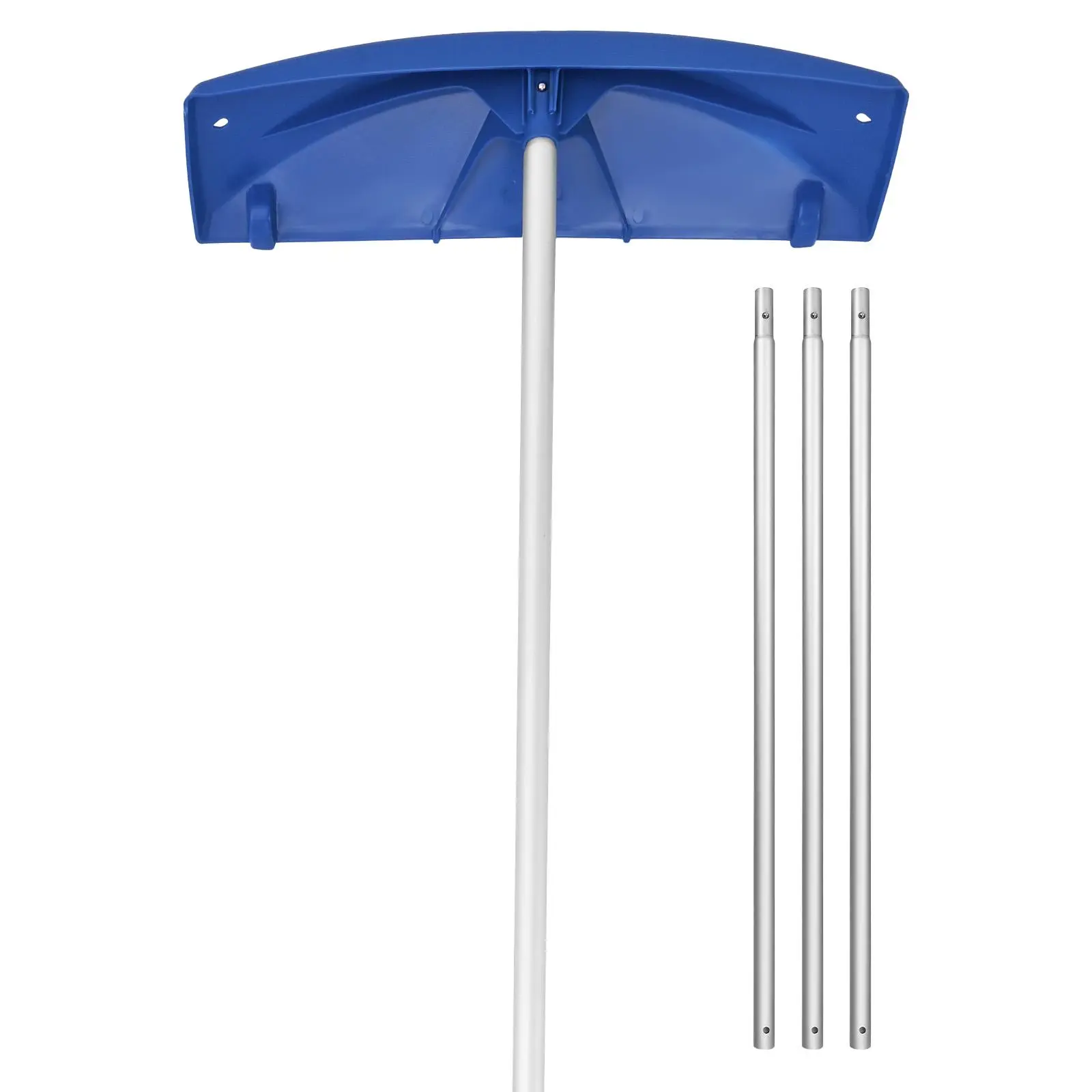 VEVOR Adjustable Height Snow Rake, 24 in PP Plastic Blade, 3.8-18.2 ft Scraper with Wheels, Anti-Slip Handle, Lightweight Tool for Garage, Residential Roof Cleaning, Car Roofs Leaves Debris Removal