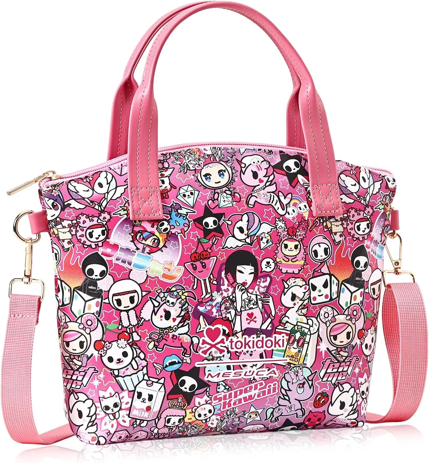 tokidoki Crossbody Bag Cute Unicorno PU Handbag Shoulder Purse for Women | Officially Licensed, Soft PU Leather, Multi Inner Pockets, Detachable Adjustable Strap, 9.84"×2.75"×9.64" Size