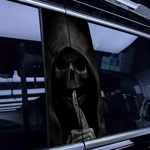 Dark Grim Reaper Car Pillar Graphic - 2026 Trending Cool Car Decor, UV Resistant Vinyl Perfect for Horror Enthusiasts