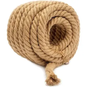 Jute Rope Garden Twine String Indoor and Outdoor DIY Twisted Manila Rope Home Decor Crafts for Gardening Thick Rope  Nautical Nemp  Jute Rope (25, 1/4 inch (6mm))