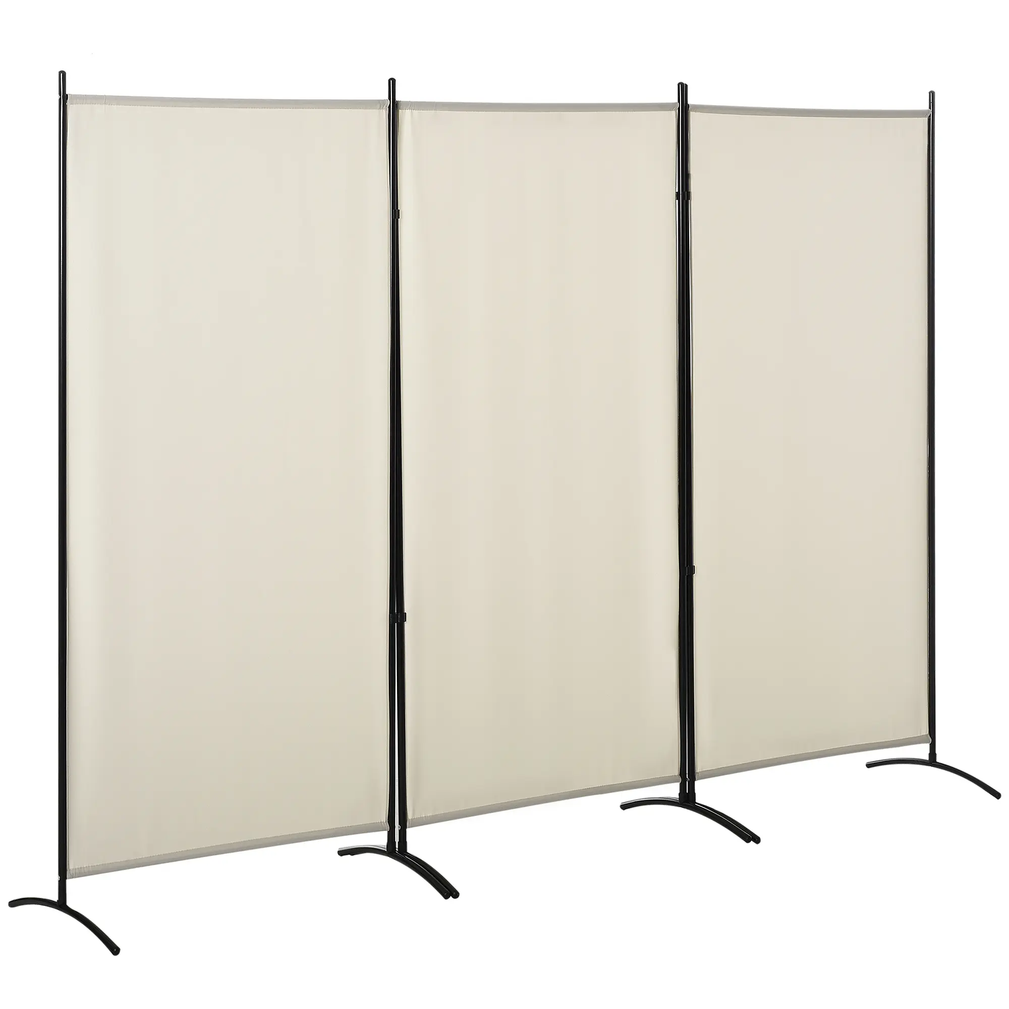 Indoor 6ft 3-Panel Beige Room Divider - Privacy Screen for Home Bedroom, Living Room - Space Partition, Changing Area for Neutral Minimalist Style
