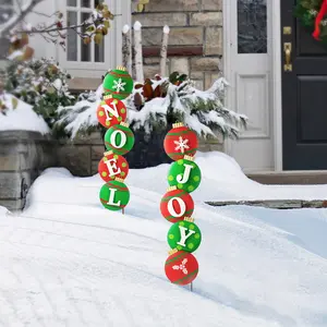 Glitzhome 42"H Metal Ornament Yard Stake or Wall Decor (KD, Two Function)