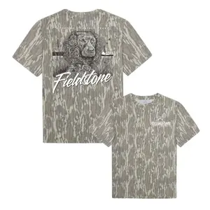 Fieldstone Duck Dog Camo Shirt – Mossy Oak Washed Bottomland Mallard Tee, Hunting Season Gift For Men, Gift For Dad, 3D Short Sleeve Top