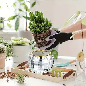 Modern Hanging Glass Planter with Chain, Indoor Outdoor Decorative Pot, Perfect for Balcony and Office Use, Stylish Plant Container