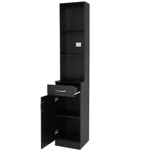 Barber Hair Stylist Storage Cabinet with Lockable Drawer, 5 Compartments & Shelf, Durable MDF, Organizer Equipment for Beauty Salon, Barbershop