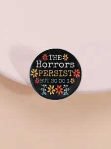 Dark Aesthetic Spirit Power Badge, Mental Resilience Accessory, Encouragement Gift for Depression Patients, Halloween Party Decoration, Mental Strength, Flower Brooch Pin