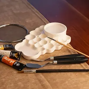 Acrylic, oil painting and watercolor color palette for professional studios and classrooms-an ideal gift for beginners and professionals, with porous design and solid structure, suitable for painting lovers.