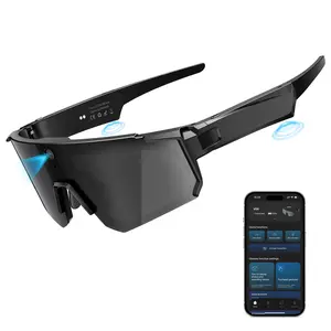 AI Ultra Pro Smart Glasses 4K Wearable Camera with 6-Axis EIS Stabilization ChatGPT-4o Voice Assistant IP66 Waterproof Sport Sunglasses Dual-Mic ENC Noise Cancelling Obsidian Gray