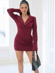 Blazer V Cut Stylish Ruched Pleaded Skirt Corset Top Elegant Style Party Dress Casual Womenswear