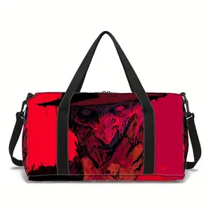 Nightmare on Elm Street Freddy Krueger Weekender Duffle Bag, Horror Fan Gym Bag, Spooky Halloween Travel Overnight Bag with Shoulder Strap