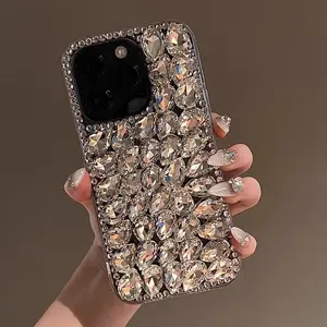 Full Teardrop Diamond Case For iPhone14/15/16 Series | 3D Teardrop Diamond Cover + Sparkle Edge Design | Scratch-Resistant + Protective + Luxury Style | Party Outing Eye-Catching Edgy Girl Style