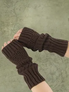 ROMWE Fairycore Solid Fingerless Gloves Halloween Accessories Winter Gloves Cold Gloves