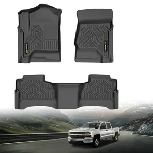 All Weather TPE Floor Mats Liners Fit For 14-18 Crew Cab Silverado Sierra 1500