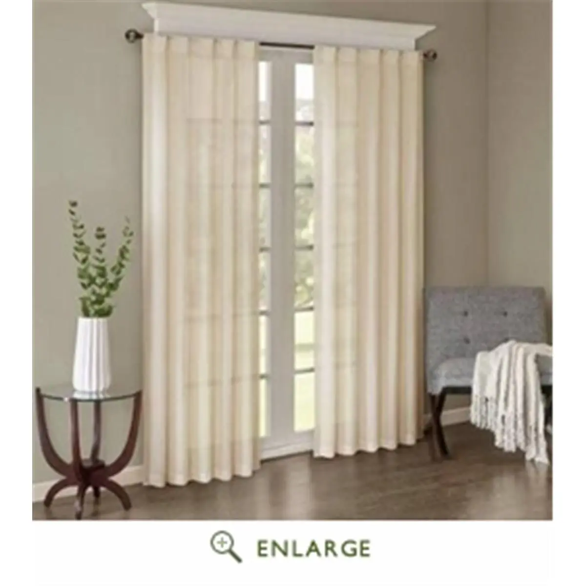 212 MAIN Harper Solid Crushed Home Decoration Curtain Window Panel Pair, 42x84 in, Cream (Madison Park MP40-4525)