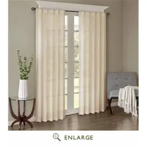Madison Park MP40-4525 42 x 84 in. Harper Solid Crushed Window Panel Pair, Cream