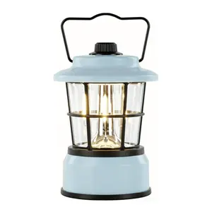 Retro LED Lantern - Battery-Powered Emergency Lantern - Water Resistant - Bright LED Lamp for Indoor & Outdoor Use - Use for Tents, Hiking or Hurricane Prep