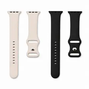 Sport Silicone Band Compatible with Apple Watch Bands 40mm 38mm 41mm 44mm 45mm 42mm 49mm Women Men,Soft Wristband Waterproof Replacement Sport Strap for iWatch Bands Series 9 8 7 6 5 4 3 2 1 SE Ultra,black