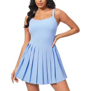 Tennis Dresses for Women with Shorts Easy Pezzy Athletic Dress for Women Adjustable Straps Workout Dress Removable Pads
