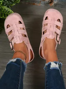 Vintage Roman Style Summer Sandals for Women, Gladiator Flat Sandals, Matte Buckle Flat Shoes, Casual Versatile Breathable Outdoor Slippers, Fashionable Comfortable Footwear