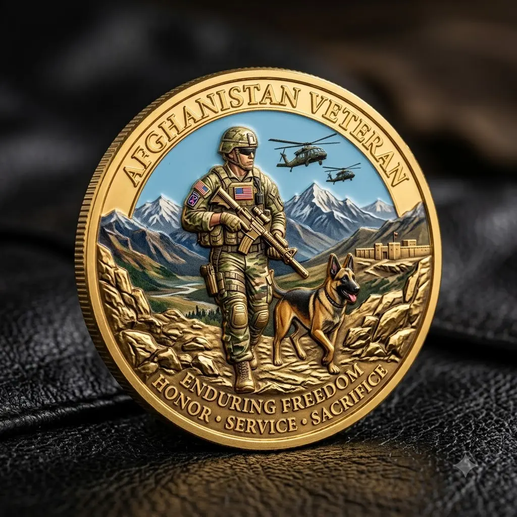 Veteran Challenge Coin | Premium Metal Coin | Pocket Token | Collectible Gift | Everyday Carry