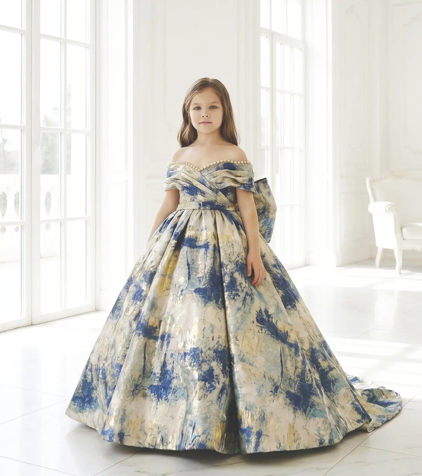 The Versailles Brocade Gown /Off-Shoulder Couture Ball Gown