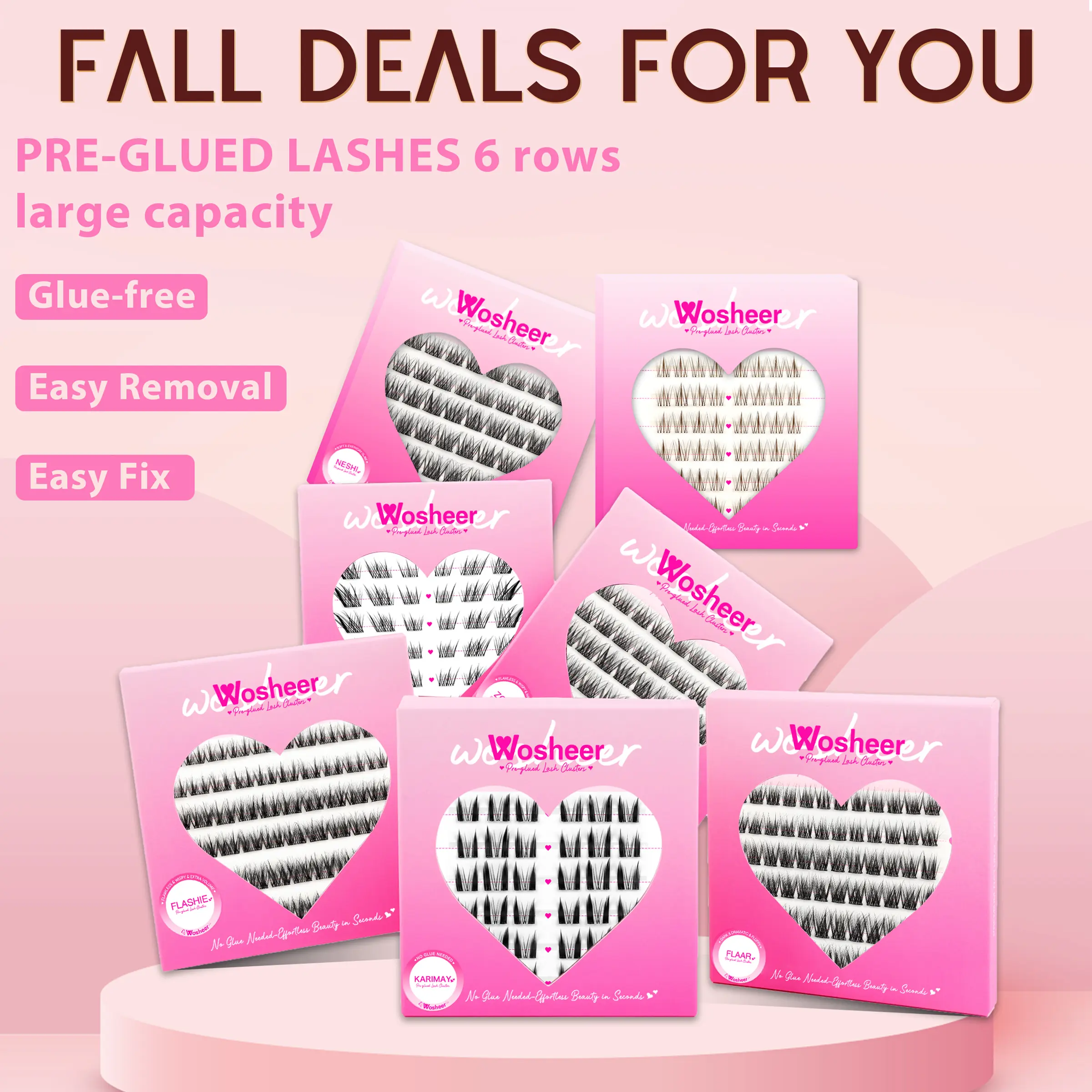 Wosheer Glue Free Kit No Glue Needed 48h+ Hold Lash Extension Kit Zooli Glue Free Kit US STOCKING Self-Adhesive Lashes No Glue Needed 48h+ Hold Lash Extension Kit Beginner Friendly Waterproof Lashes Girls DIY Eyelash Eyelashes Cosmetic