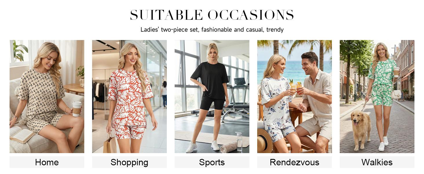 AUSELILY Cloud Soft 2 Piece Sets for Women Crew Neck Short Sleeve Top and Slim Fit Pants Lounge Casual Home Outfit