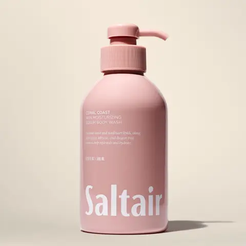 Saltair Coral Coast Body Wash - Skin Moisturizing Serum Body Wash (17 fl oz) - Coconut, Water Lily, Guava