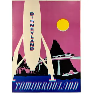 DISNEYLAND - TOMORROWLAND - Very Rare Poster with Double Printing Error
