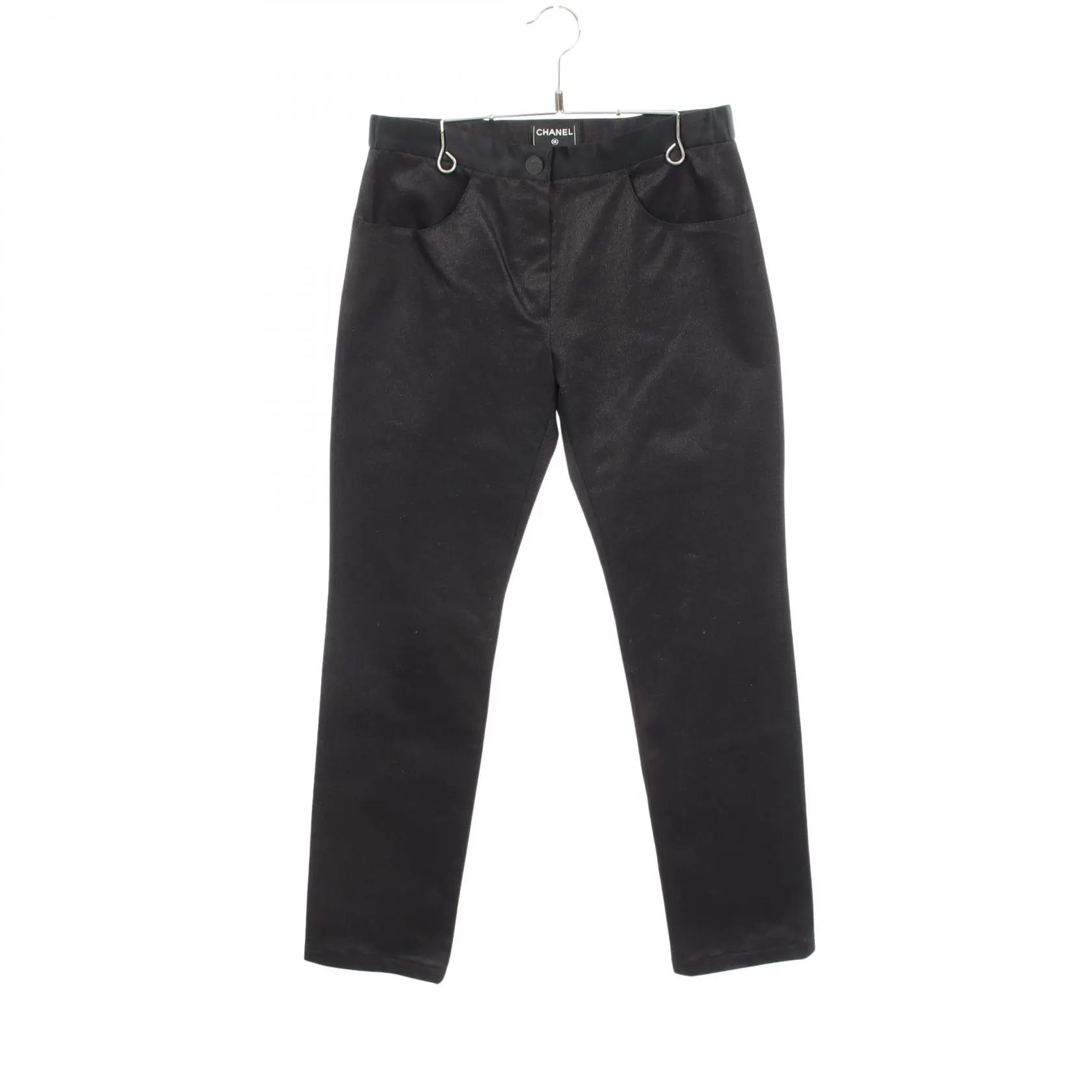 Pre-owned CHANEL Cotton Small Leather Goods Silk Denim Pants
