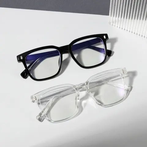 Men's Casual Rectangle Frame Eyeglasses, Basic Fashion Eyeglasses for Work, Daily Clothing Decor, Perfect for Student Daily Use, Square Frame Glasses, Trendy Casual Glasses, Trendy Square Frames, Casual Stylish Glasses, Eyewear