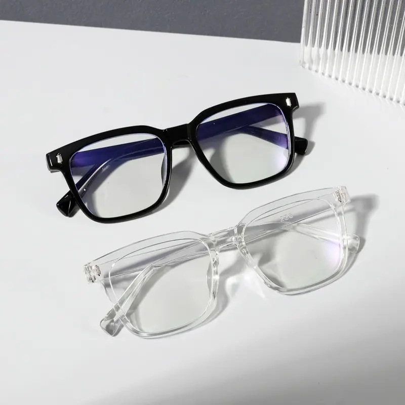 Men's Casual Rectangle Frame Eyeglasses, Basic Fashion Eyeglasses for Work, Daily Clothing Decor, Perfect for Student Daily Use, Square Frame Glasses, Trendy Casual Glasses, Trendy Square Frames, Casual Stylish Glasses, Eyewear