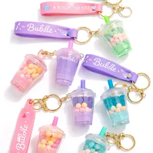 Bubble Keychain with Colorful Beads in Transparent Cups - Perfect for Keychains and Accessories