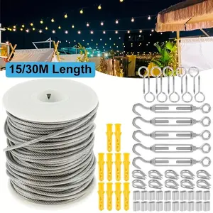 Heavy-Duty PVC-Coated 304 Stainless Steel Cable Rope, Durable Garden Wire Railing Fence Roll Kit, Perfect for Outdoor Uses & Camping