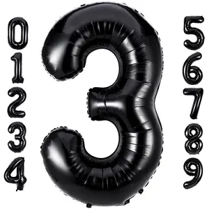 BLACK NUMBER BALLOON 32"