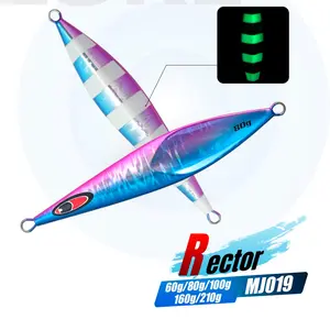 JIGGING PRO Metal Jig Bait 60g 80g 100g 160g 210g Sea Fishing Iron Plate Lure Boat Fishing Slow-Rolling Artificial Lure Glow Band Spinner Blade Fast/Slow Descent Pitching Jig Bait