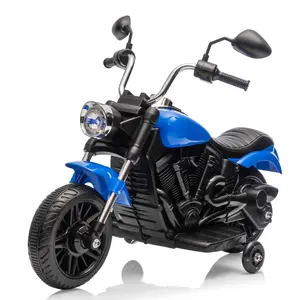 3-wheel electric ride on motorcycle for kids, 12V power with headlight and horn, easy balance training wheels, music and reverse mode for safe riding.