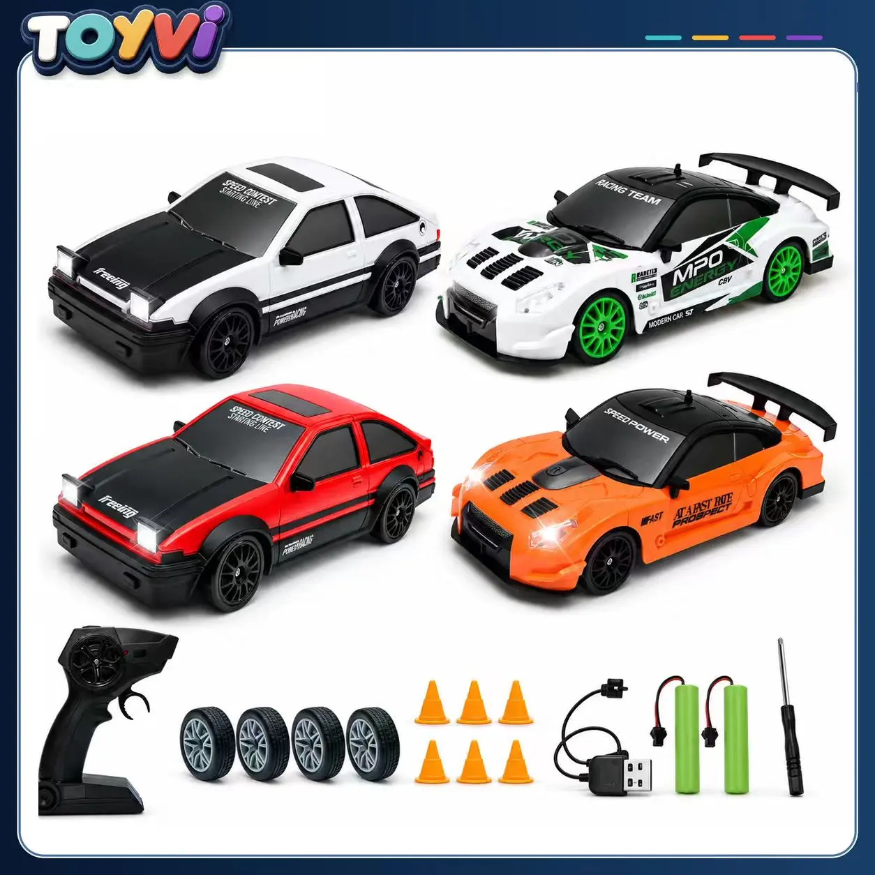 RC Car Drift 1:24 Scale 4WD High Speed Model Vehicle, Drift Tire Racing Sport Toys For Adults, Boys, Girls And Children, Birthday, Holiday Gift. drifting