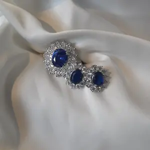 ring and earrings set, classic designs, artificial gemstones