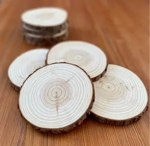 Coasters Set of 4 - High-Quality Design for Home Decor and Protection Tableware Wood Wooden Thick