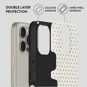 Simple Black Dot Pattern Durable Shock-Absorbing Double-Layer Protective Case for iPhone 11 12 13 14 15 16 Plus 17 Pro Max Smartphone Cover.MFL12