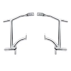 Chrome Saddlebag Guard Rails Crash Bar Support Bracket Rear Side Bag Protector Fit For Harley Touring Road King Electra Street Road Glide 2009-2025