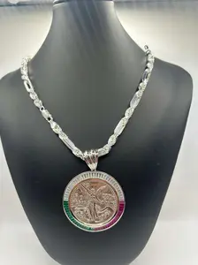 cadena torsal figaro y dije centenario plata 925 solida