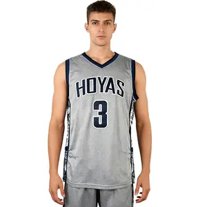 Men's Retro Basketball Jersey HOYAS #3 Georgetown Collegiate Athletic Embroidery Mesh Ventilation High-Quality Polyester Outdoor Sportswear S-XXL