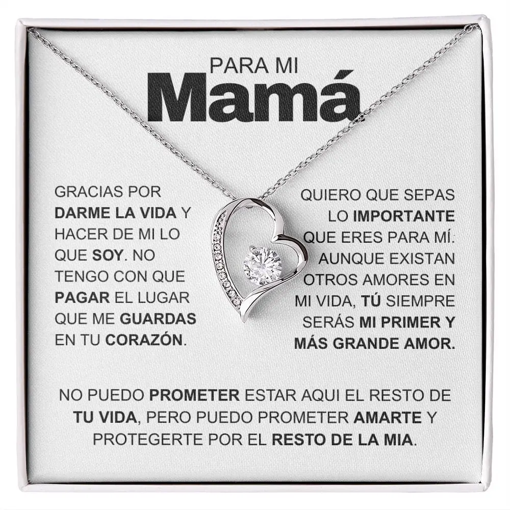 Para Mi Mamá Collar Forever Love To My Mom Necklace Gift Mama Mother Women Girl Love Heart Crystal Pendant Necklaces 2025 Fashion Jewelry