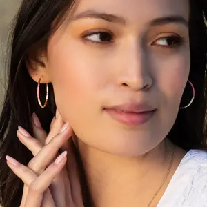 Small Miyuki Chromacolor Hoop Earring