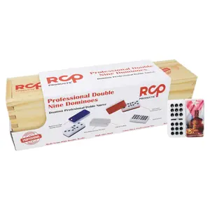 Dominos Set for Adults – Professional Double 9 Cuban Dominoes Set, Classic Travel Board Game with Wood Case Juegos de Mesa (Buchanan's and Flag PR)