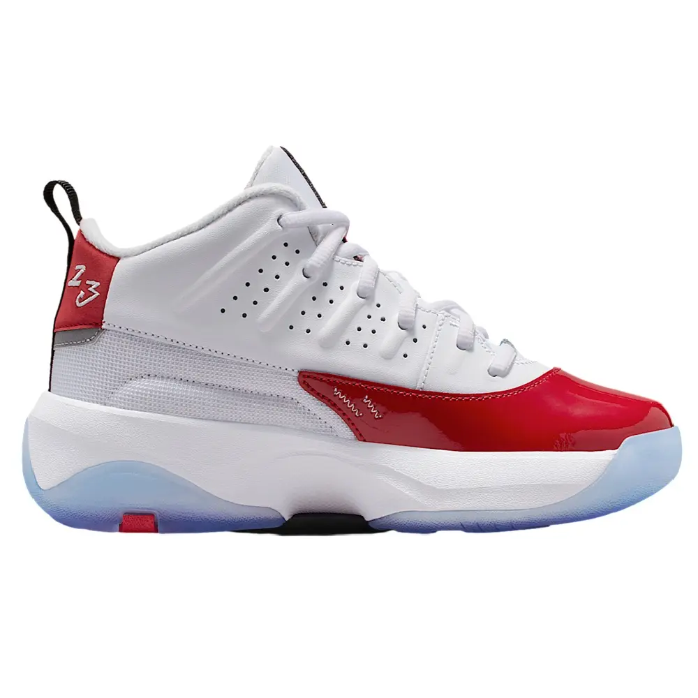 Youth Jordan Max Aura 7 White/White-Gym Red-Black (HQ2089 106) (GS)