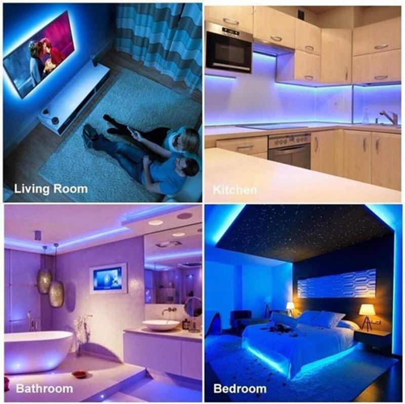 LED Strip Lights 32.8ft, Color Changing LED Lights for Bedroom, Kitchen, Cabinet Decoration, with 12V Power Supply and Key Remote