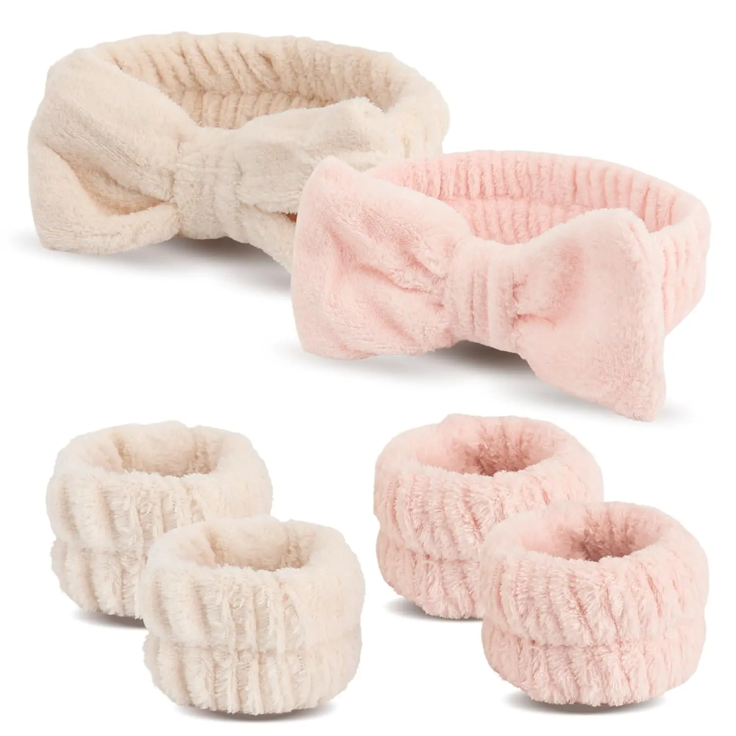 HBB16 Face Wash Headband,Spa Headband and Wristband Set,Headband and Wristband for Washing Face,Skincare Headband